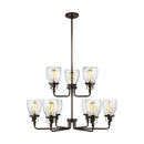 Nine Light Chandelier<br /><span style="color:#4AB0CE;">Entrega: 4-10 dias en USA</span><br /><span style="color:#4AB0CE;font-size:60%;">PREGUNTE POR ENTREGA EN PANAMA</span><br />Collection: Belton<br />Finish: Bronze