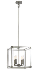 Minka-Lavery - 3854-756 - Four Light Pendant - Langen Square - Antique Nickel