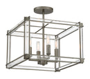 Minka-Lavery - 3859-756 - Four Light Semi Flush Mount - Langen Square - Antique Nickel