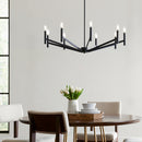 Nine Light Chandelier<br /><span style="color:#4AB0CE;">Entrega: 4-10 dias en USA</span><br /><span style="color:#4AB0CE;font-size:60%;">PREGUNTE POR ENTREGA EN PANAMA</span><br />Collection: Vector<br />Finish: Midnight Black