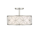 Four Light Semi-Flush Mount<br /><span style="color:#4AB0CE;">Entrega: 4-10 dias en USA</span><br /><span style="color:#4AB0CE;font-size:60%;">PREGUNTE POR ENTREGA EN PANAMA</span><br />Collection: Reid<br />Finish: Polished Nickel