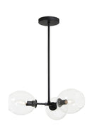 George Kovacs - P1363-66A - Three Light Semi Flush Mount - Nexpo - Coal Black