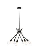 Elegant Lighting - LD640D23BK - Six Light Pendant - Lucca - black