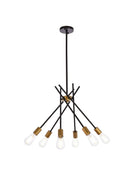 Elegant Lighting - LD640D23BRK - Six Light Pendant - Lucca - black