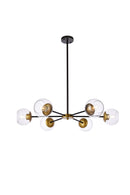 Elegant Lighting - LD642D36BRK - Six Light Pendant - Briggs - black