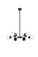 Elegant Lighting - LD644D30BK - Six Light Pendant - Briggs - black