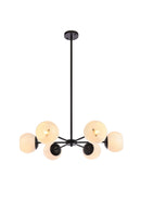 Elegant Lighting - LD645D30BK - Six Light Pendant - Briggs - black