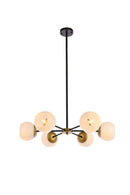 Elegant Lighting - LD645D30BRK - Six Light Pendant - Briggs - black