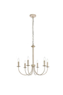 Elegant Lighting - LD7040D26WD - Six Light Pendant - Brielle - Weathered Dove