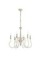 Elegant Lighting - LD7044D26WD - Six Light Pendant - Flynx - Weathered Dove