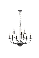 Elegant Lighting - LD7047D28BK - Nine Light Pendant - Westley - Black