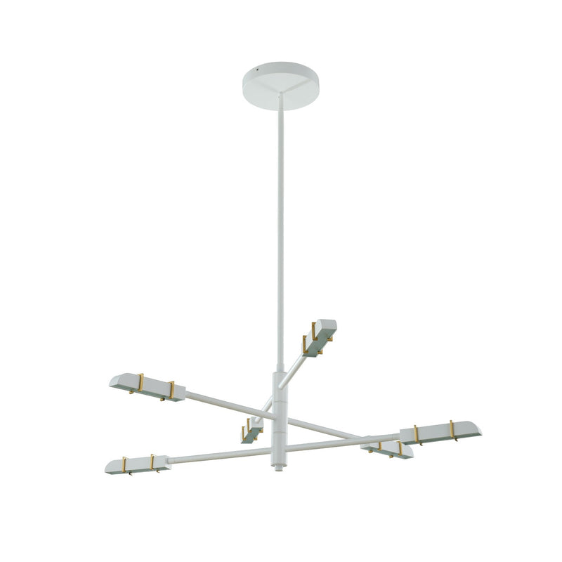 Kalco - 517971SBW - LED Chandelier - Concorde - Satin Brass and Matte White