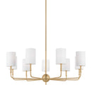 Nine Light Chandelier<br /><span style="color:#4AB0CE;">Entrega: 4-10 dias en USA</span><br /><span style="color:#4AB0CE;font-size:60%;">PREGUNTE POR ENTREGA EN PANAMA</span><br />Collection: Foxdale<br />Finish: Satin Brass