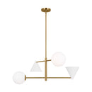 Four Light Chandelier<br /><span style="color:#4AB0CE;">Entrega: 7-8 semanas en USA</span><br /><span style="color:#4AB0CE;font-size:60%;">PREGUNTE POR ENTREGA EN PANAMA</span><br />Collection: Cosmo<br />Finish: Matte White and Burnished Brass