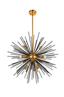 Elegant Lighting - LD5023 - Ten Light Pendant - Daegan - Light Antique Brass