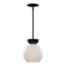 One Light Pendant<br /><span style="color:#4AB0CE;">Entrega: 4-10 dias en USA</span><br /><span style="color:#4AB0CE;font-size:60%;">PREGUNTE POR ENTREGA EN PANAMA</span><br />Collection: Arcadia<br />Finish: Black/Opal Glass