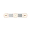 Three Light Vanity<br /><span style="color:#4AB0CE;">Entrega: 4-10 dias en USA</span><br /><span style="color:#4AB0CE;font-size:60%;">PREGUNTE POR ENTREGA EN PANAMA</span><br />Collection: Samar<br />Finish: Chrome/Opal Glass