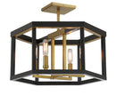 Four Light Semi Flush Mount<br /><span style="color:#4AB0CE;">Entrega: 4-10 dias en USA</span><br /><span style="color:#4AB0CE;font-size:60%;">PREGUNTE POR ENTREGA EN PANAMA</span><br />Collection: UNION ESTATES<br />Finish: Coal And Soft Brass