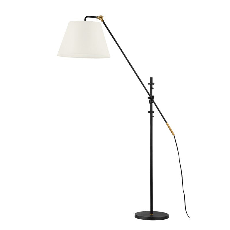 Troy Lighting - PFL2678-PBR/TBK - One Light Floor Lamp - Navin - Patina Brass/Textured Black