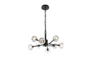 Elegant Lighting - 3509D24BK - Eight Light Pendant - Graham - Black