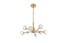 Elegant Lighting - 3509D24G - Eight Light Pendant - Graham - Gold