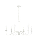 Elegant Lighting - LD5056D30WH - Six Light Chandelier - Rohan - White