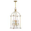 Four Light Pendant<br /><span style="color:#4AB0CE;">Entrega: 4-10 dias en USA</span><br /><span style="color:#4AB0CE;font-size:60%;">PREGUNTE POR ENTREGA EN PANAMA</span><br />Collection: Mayfair<br />Finish: Warm Brass and Chrome