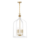 Four Light Pendant<br /><span style="color:#4AB0CE;">Entrega: 4-10 dias en USA</span><br /><span style="color:#4AB0CE;font-size:60%;">PREGUNTE POR ENTREGA EN PANAMA</span><br />Collection: Sheffield<br />Finish: White with Warm Brass Accents
