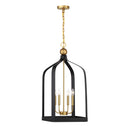 Four Light Pendant<br /><span style="color:#4AB0CE;">Entrega: 4-10 dias en USA</span><br /><span style="color:#4AB0CE;font-size:60%;">PREGUNTE POR ENTREGA EN PANAMA</span><br />Collection: Sheffield<br />Finish: Matte Black with Warm Brass Accents