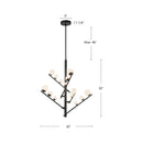 Kuzco Lighting - CH55530-BK/OP - LED Chandelier - Cypress - Black/Opal Glass