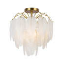 Four Light Semi-Flush Mount<br /><span style="color:#4AB0CE;">Entrega: 4-10 dias en USA</span><br /><span style="color:#4AB0CE;font-size:60%;">PREGUNTE POR ENTREGA EN PANAMA</span><br />Collection: Alessia<br />Finish: Brushed Brass