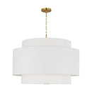Four Light Pendant<br /><span style="color:#4AB0CE;">Entrega: 4-10 dias en USA</span><br /><span style="color:#4AB0CE;font-size:60%;">PREGUNTE POR ENTREGA EN PANAMA</span><br />Collection: Sawyer<br />Finish: Burnished Brass