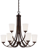 Nine Light Chandelier<br /><span style="color:#4AB0CE;">Entrega: 8-9 semanas en USA</span><br /><span style="color:#4AB0CE;font-size:60%;">PREGUNTE POR ENTREGA EN PANAMA</span><br />Collection: Overland Park<br />Finish: Vintage Bronze