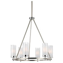Six Light Chandelier<br /><span style="color:#4AB0CE;">Entrega: 4-10 dias en USA</span><br /><span style="color:#4AB0CE;font-size:60%;">PREGUNTE POR ENTREGA EN PANAMA</span><br />Collection: Jonah<br />Finish: Satin Nickel / Chrome