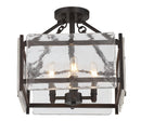 Four Light Semi-Flush Mount<br /><span style="color:#4AB0CE;">Entrega: 4-10 dias en USA</span><br /><span style="color:#4AB0CE;font-size:60%;">PREGUNTE POR ENTREGA EN PANAMA</span><br />Collection: Glenwood<br />Finish: English Bronze