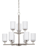Nine Light Chandelier<br /><span style="color:#4AB0CE;">Entrega: 2-3 semanas en USA</span><br /><span style="color:#4AB0CE;font-size:60%;">PREGUNTE POR ENTREGA EN PANAMA</span><br />Collection: Oslo<br />Finish: Brushed Nickel