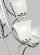 Nine Light Chandelier<br /><span style="color:#4AB0CE;">Entrega: 4-10 dias en USA</span><br /><span style="color:#4AB0CE;font-size:60%;">PREGUNTE POR ENTREGA EN PANAMA</span><br />Collection: Emmons<br />Finish: Brushed Nickel