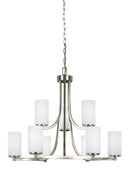 Generation Lighting - 3139109EN3-962 - Nine Light Chandelier - Hettinger - Brushed Nickel
