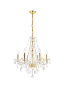Elegant Lighting - V7856D24G/RC - Six Light Chandelier - Verona - Gold