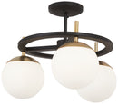 George Kovacs - P1357-618 - Three Light Semi Flush Mount - Alluria - Weathered Black With Autumn Gold