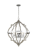 Generation Lighting - 5124906-872 - Six Light Hall / Foyer Pendant - Socorro - Washed Pine