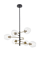 Elegant Lighting - LD5053D32BRB - Six Light Pendant - Paragon - Matte Black and Brass