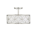 Four Light Semi-Flush Mount<br /><span style="color:#4AB0CE;">Entrega: 4-10 dias en USA</span><br /><span style="color:#4AB0CE;font-size:60%;">PREGUNTE POR ENTREGA EN PANAMA</span><br />Collection: Reid<br />Finish: Polished Nickel