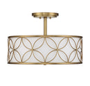 Four Light Semi-Flush Mount<br /><span style="color:#4AB0CE;">Entrega: 4-10 dias en USA</span><br /><span style="color:#4AB0CE;font-size:60%;">PREGUNTE POR ENTREGA EN PANAMA</span><br />Collection: Reid<br />Finish: Warm Brass