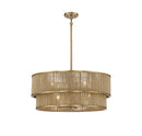Six Light Pendant<br /><span style="color:#4AB0CE;">Entrega: 5-6 semanas en USA</span><br /><span style="color:#4AB0CE;font-size:60%;">PREGUNTE POR ENTREGA EN PANAMA</span><br />Collection: Ashburn<br />Finish: Warm Brass and Rope