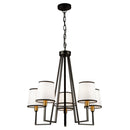 Five Light Chandelier<br /><span style="color:#4AB0CE;">Entrega: 4-10 dias en USA</span><br /><span style="color:#4AB0CE;font-size:60%;">PREGUNTE POR ENTREGA EN PANAMA</span><br />Collection: Coco<br />Finish: Gold, Black