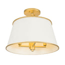 Four Light Semi-Flush Mount<br /><span style="color:#4AB0CE;">Entrega: 4-10 dias en USA</span><br /><span style="color:#4AB0CE;font-size:60%;">PREGUNTE POR ENTREGA EN PANAMA</span><br />Collection: Coco<br />Finish: Matte White/French Gold