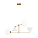 Four Light Chandelier<br /><span style="color:#4AB0CE;">Entrega: 7-8 semanas en USA</span><br /><span style="color:#4AB0CE;font-size:60%;">PREGUNTE POR ENTREGA EN PANAMA</span><br />Collection: Cosmo<br />Finish: Matte White and Burnished Brass