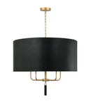 Five Light Pendant<br /><span style="color:#4AB0CE;">Entrega: 4-10 dias en USA</span><br /><span style="color:#4AB0CE;font-size:60%;">PREGUNTE POR ENTREGA EN PANAMA</span><br />Collection: Secret Agent<br />Finish: Painted Gold/Black Leather