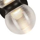 LED Exterior Wall Mount<br /><span style="color:#4AB0CE;">Entrega: 4-10 dias en USA</span><br /><span style="color:#4AB0CE;font-size:60%;">PREGUNTE POR ENTREGA EN PANAMA</span><br />Collection: Peri<br />Finish: Black/Clear Ribbed Glass